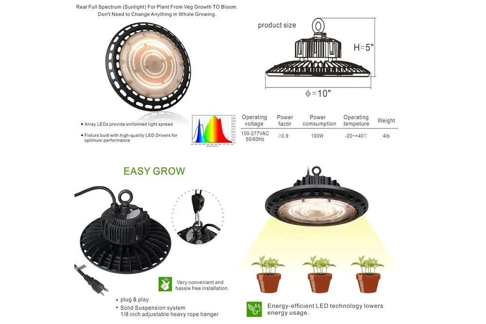 Full Spectrum UFO LED Grow Light 